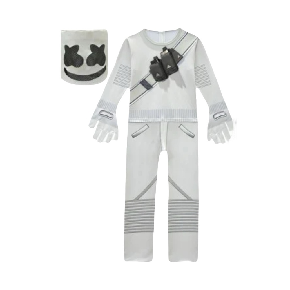 KIDS Marshmallow DJ Jump Suit With Mask Costume NWT